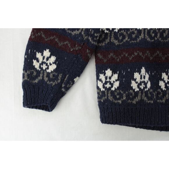 Sisandina Handcrafter Sweater Multicolor Wool Large Grandpa Core Chunky Knit - Picture 4 of 7